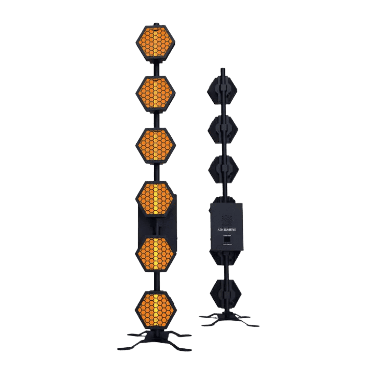Coppia Lampada Retrò Vintage Show PortFlower Linear 6x60W RGB Con Baule FlightCase 1