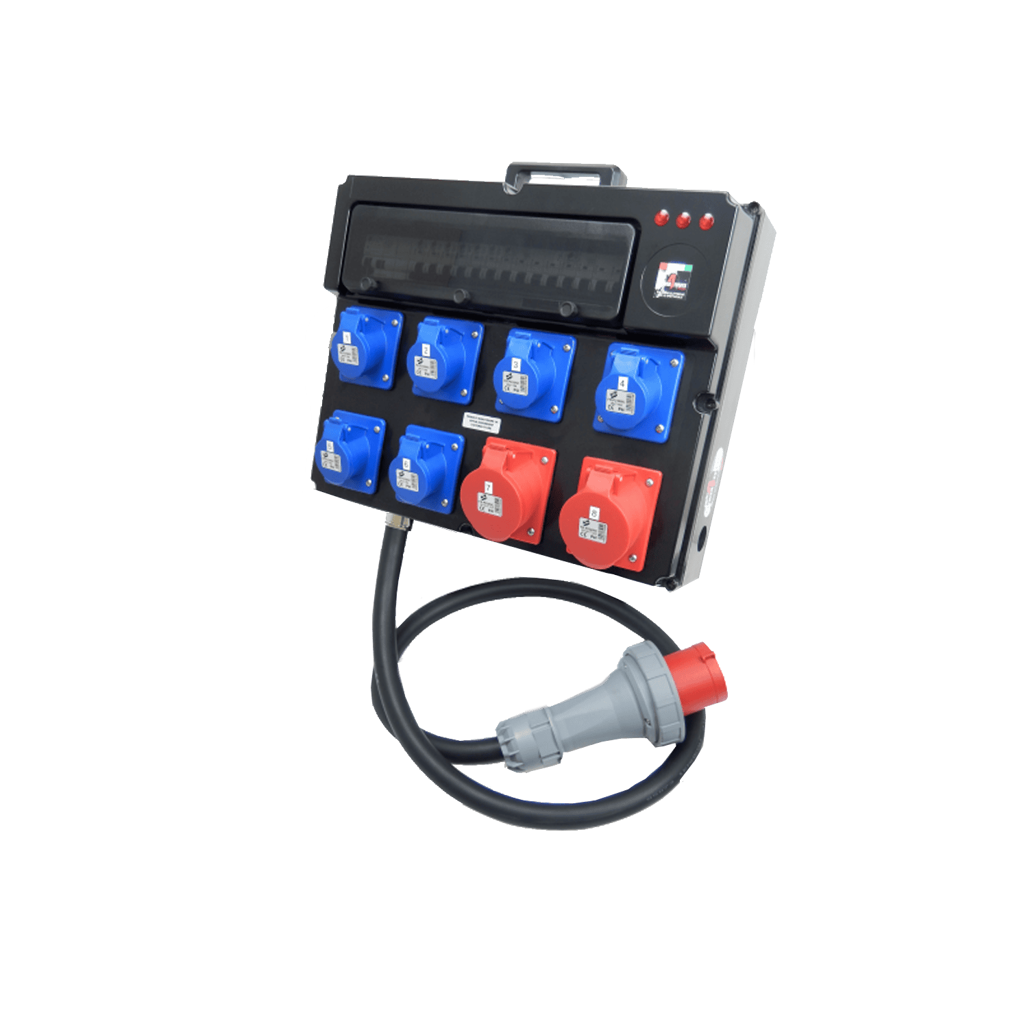 Quadro-elettrico-PS-CIN-441LF-portatile-5P-63A-con-maniglia-in-Policarbonato
