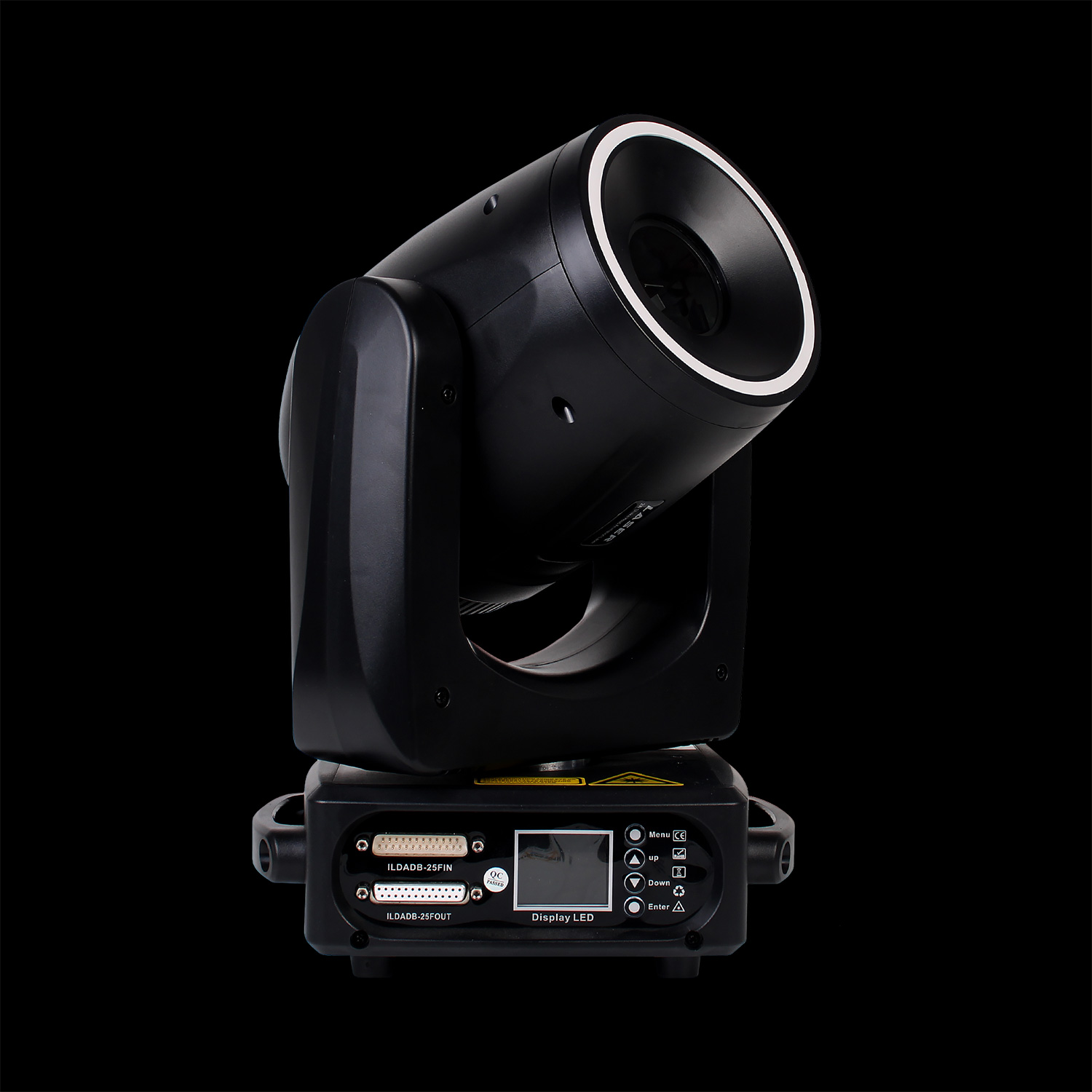 Testa_Mobile_Laser_LED_2W Testa Mobile Laser + LED 2W su Sfondo Nero